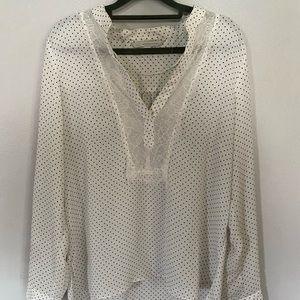 White polkadot top